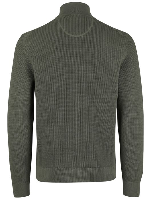 Gant vest beige katoen met structuur en rits