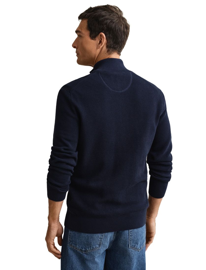 Donkerblauw Gant vest katoen normale fit