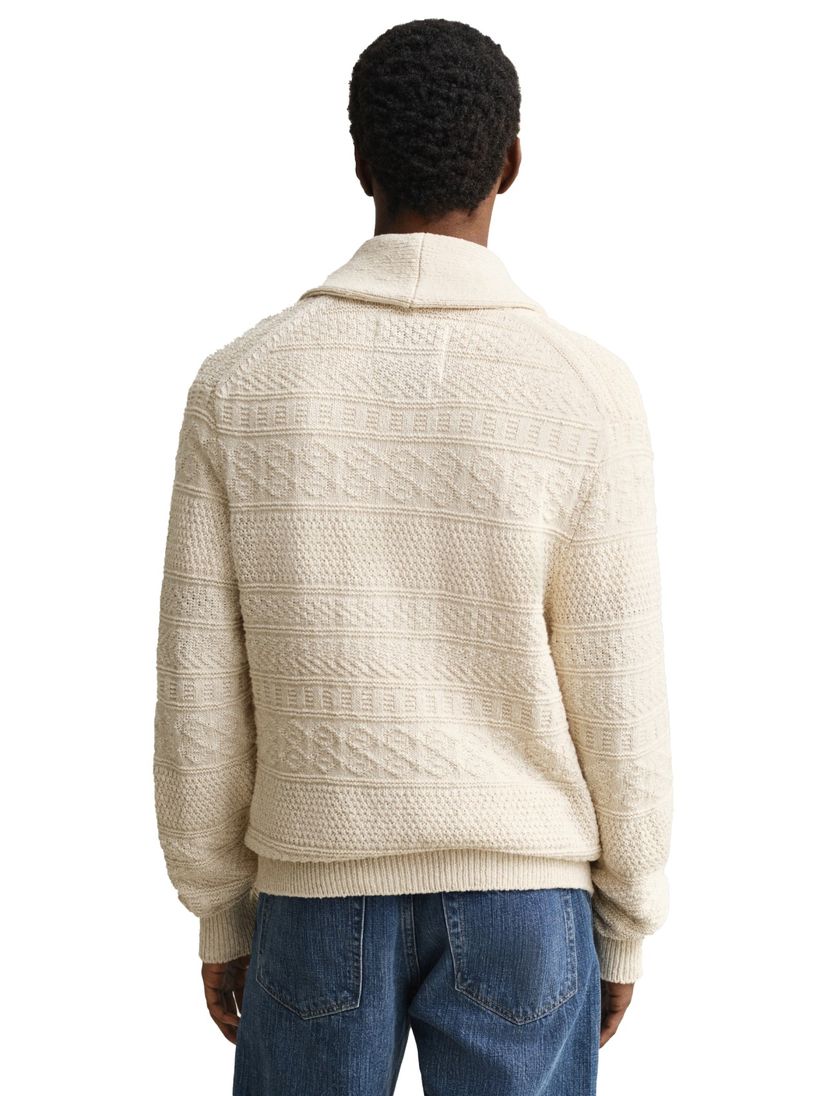 Gant vest creme katoen knopen normale fit