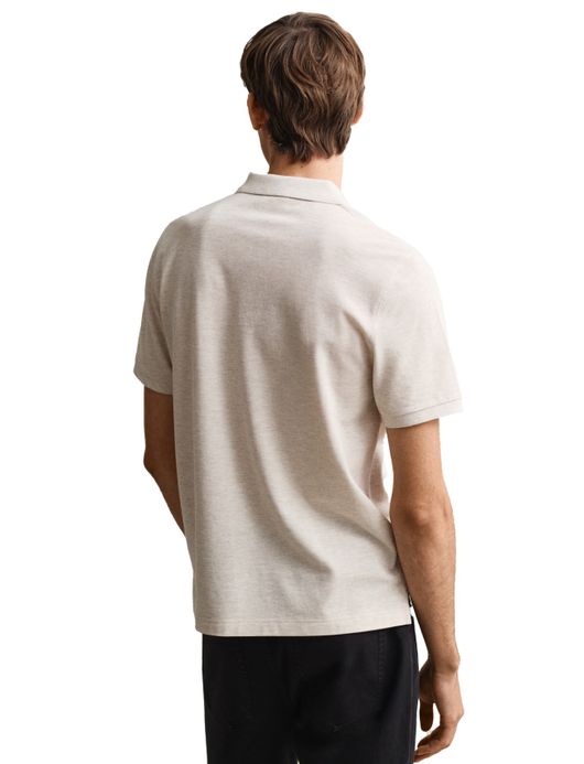 Gant polo beige gemeleerd korte mouw