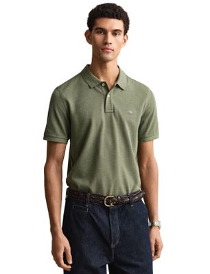 Gant Groene Gant polo 2-knoops gemeleerd