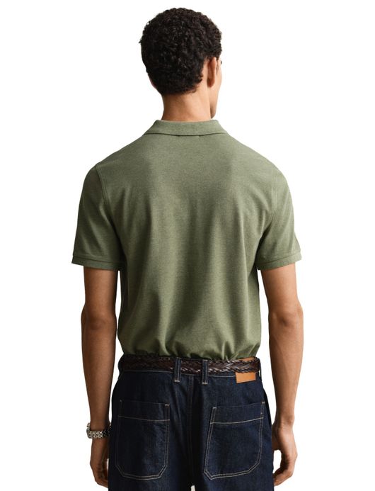 Gant polo groen gemeleerd katoen