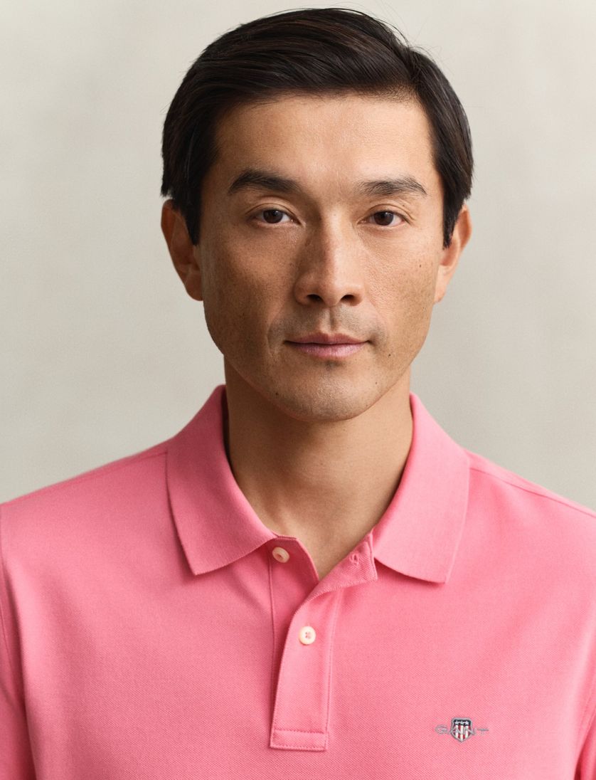 Gant polo roze korte mouw