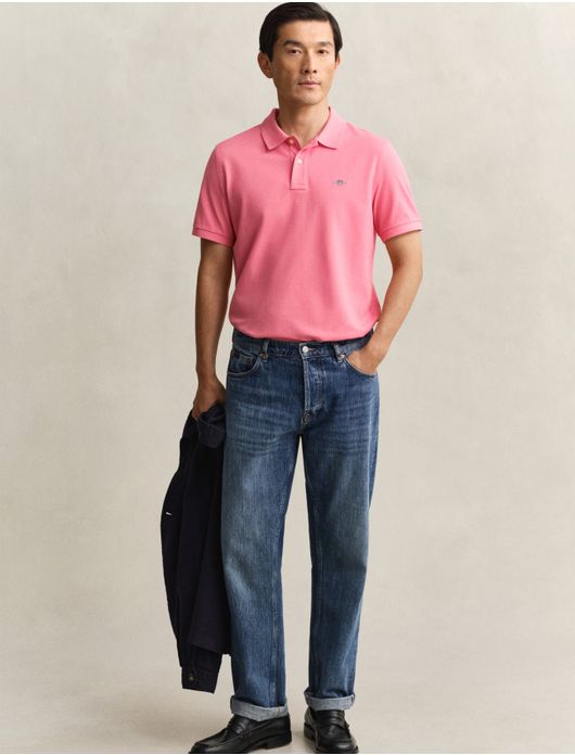 Gant polo roze 2-knoops effen