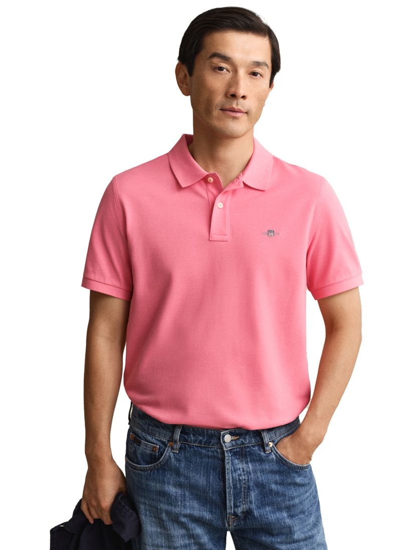 Gant polo roze korte mouw