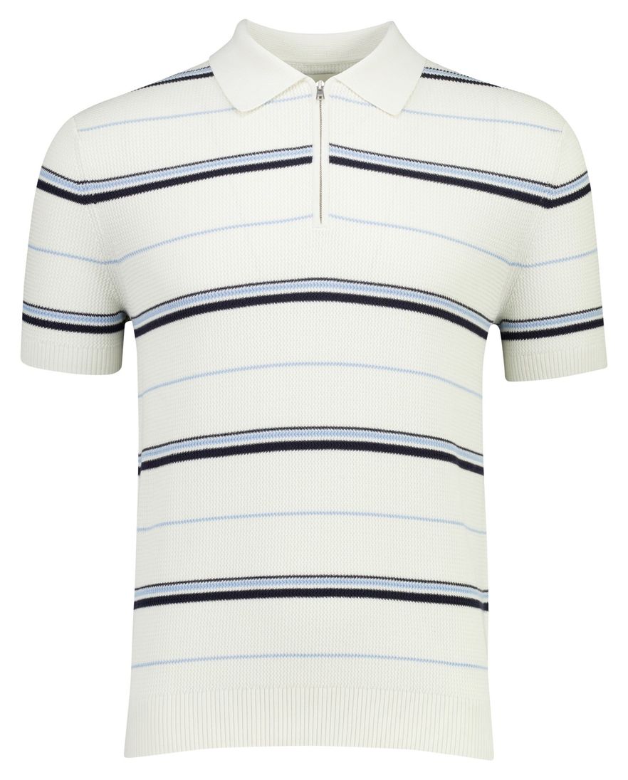 creme Gant poloshirt gestreept korte mouw