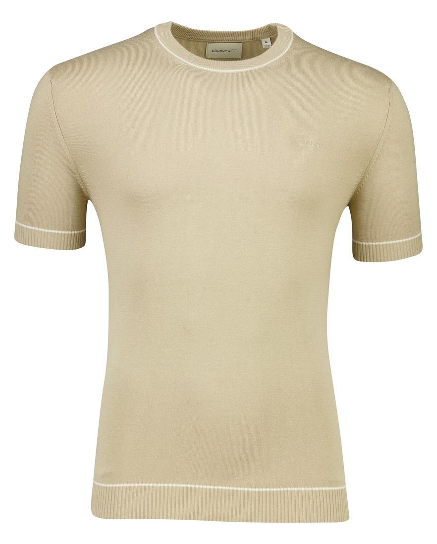 Bruin poloshirt Gant lange mouw gebreid