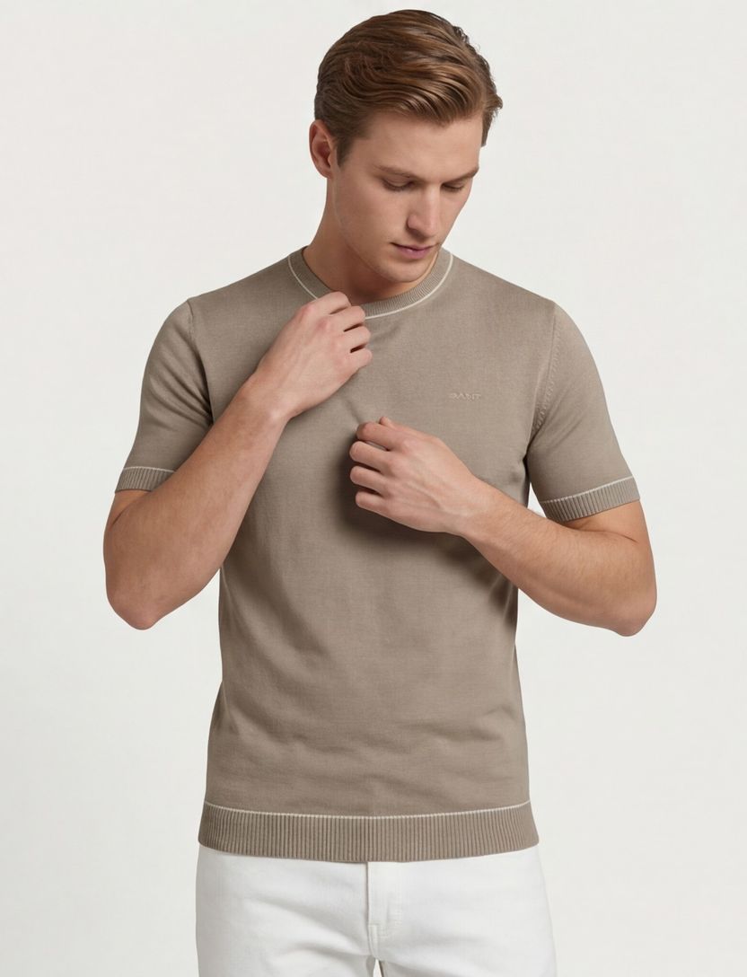 Beige T-shirt Gant gebreid