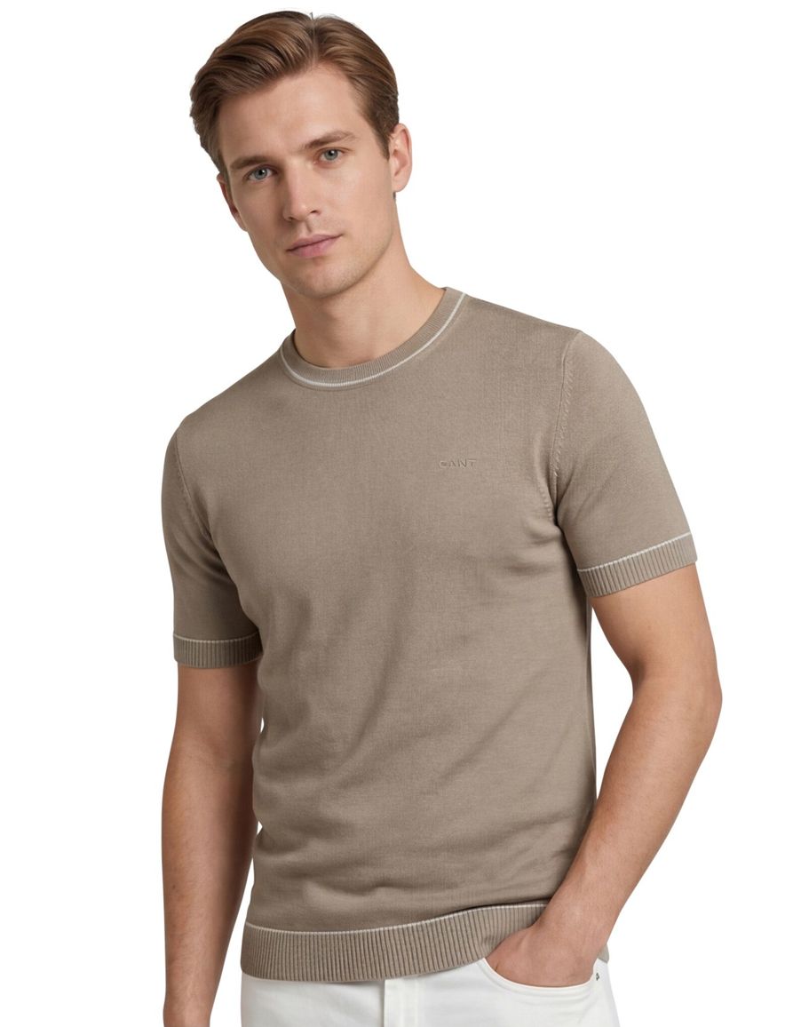 T-shirt beige Gant witte randen