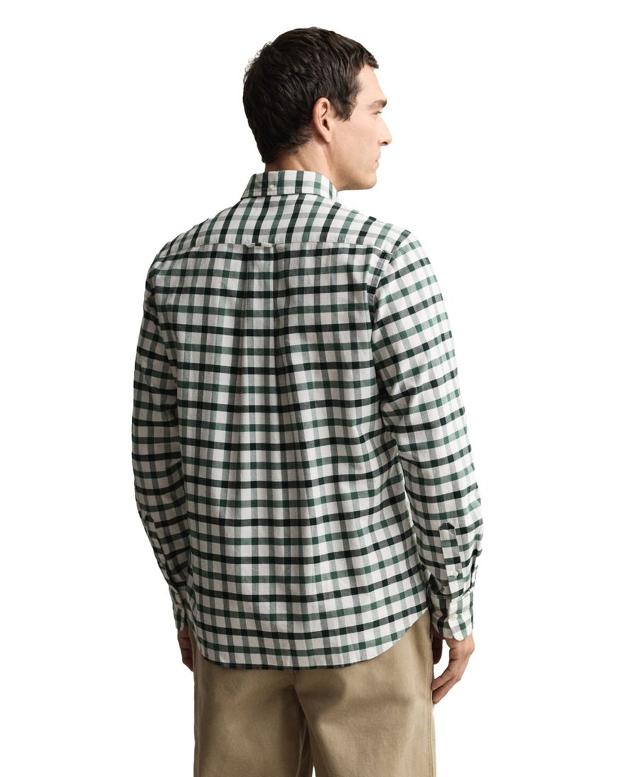 Gant overhemd groen geruit normale fit