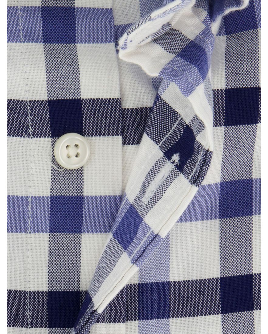 Overhemd Gant geruit blauw normale fit