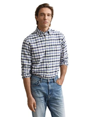 Gant Overhemd Gant blauwe ruitjes normale fit