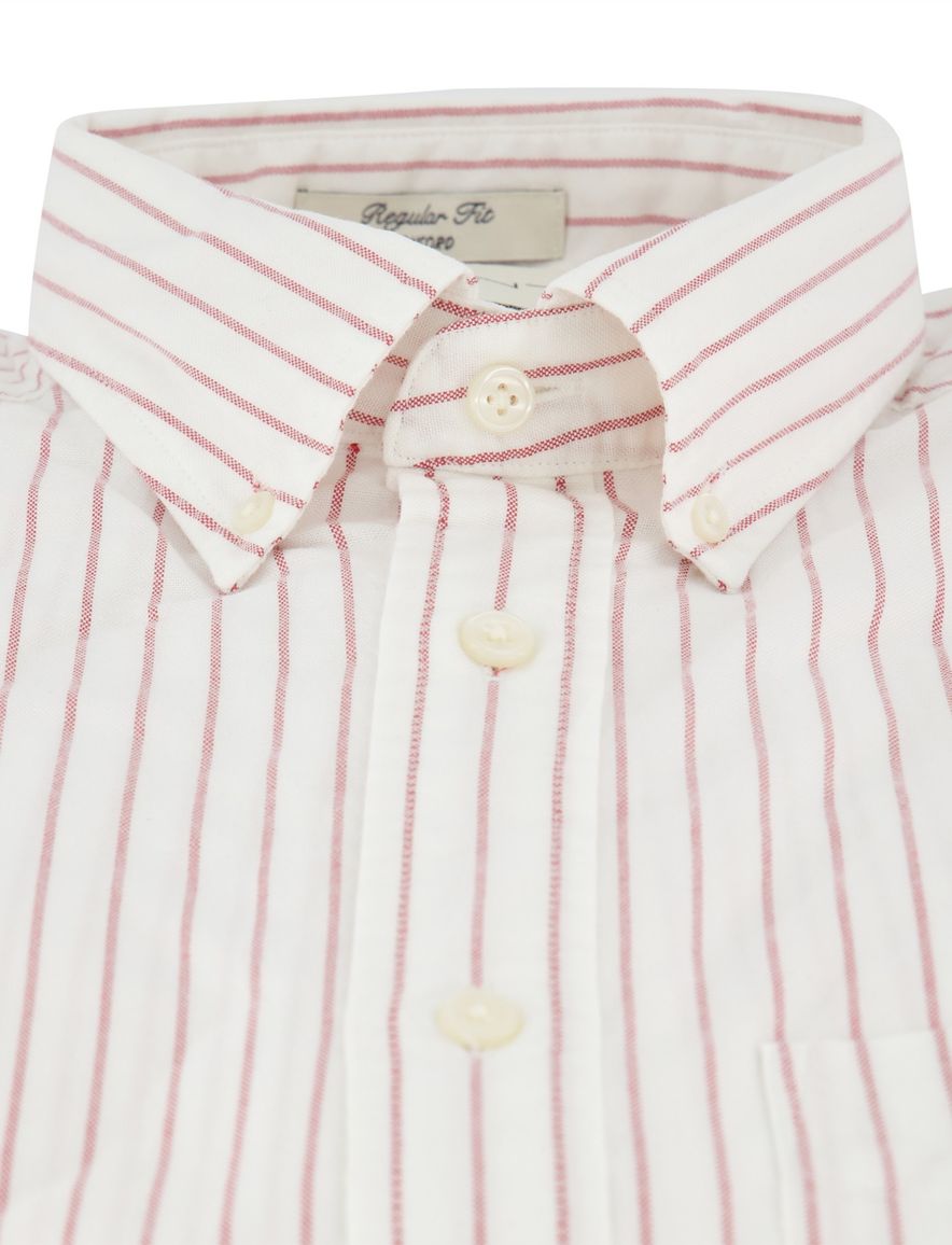 Wit Regular Fit Gant overhemd roze streep