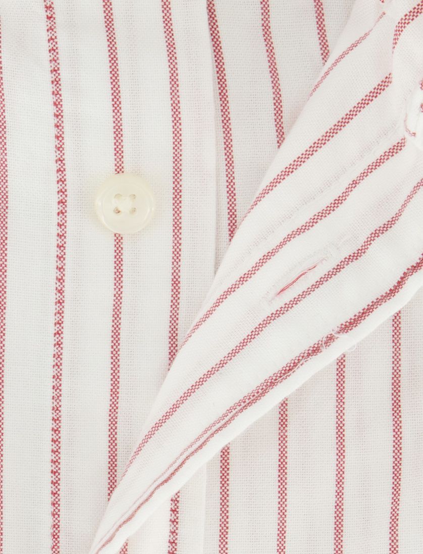 Gant overhemd wit Regular Fit roze gestreept