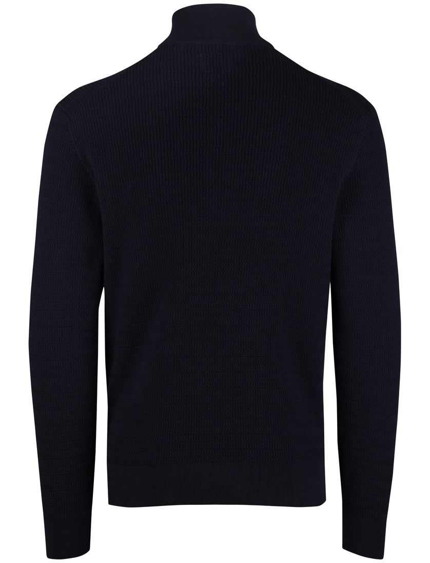 Gant trui half zipje navy lange mouw