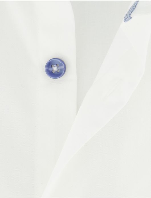 Slim Fit Ledub overhemd wit mouwlengte 7