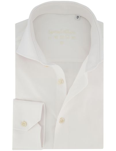 Ledub Overhemd Ledub slim fit effen wit mouwlengte 7