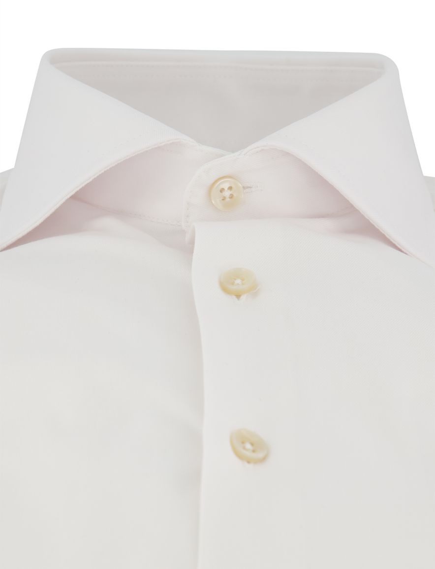 Slim fit Ledub katoenen overhemd wit mouwlengte 7