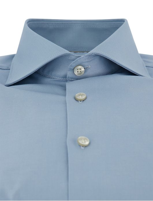 John Miller overhemd blauw strijkvrij mouwlengte 7