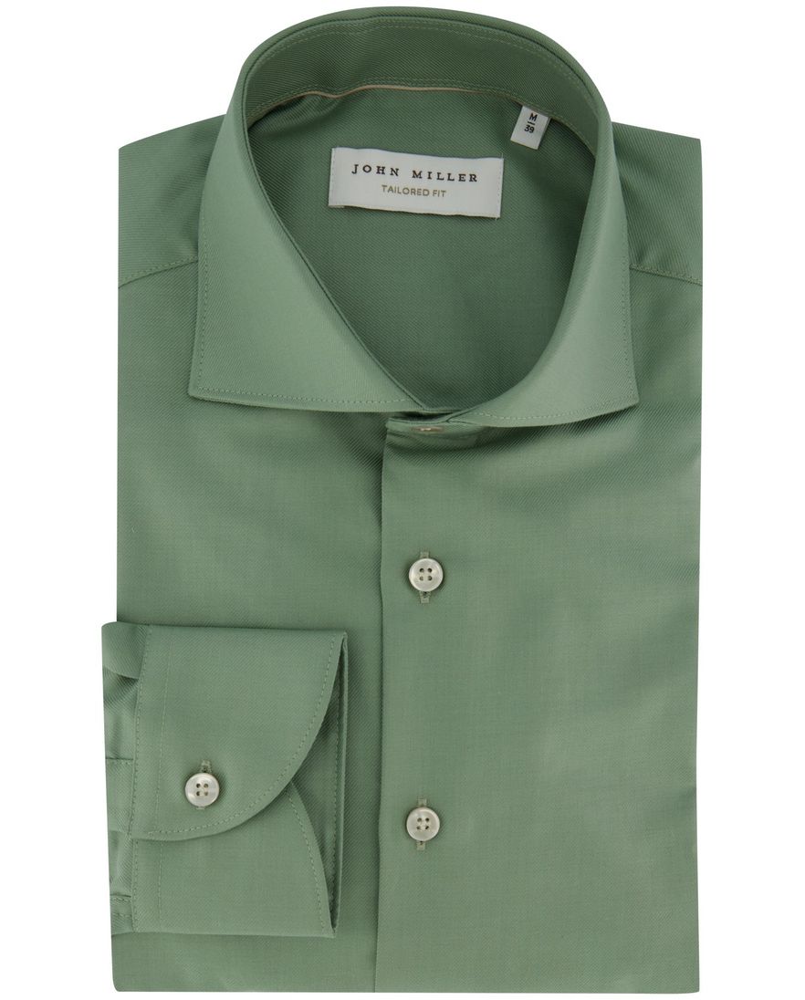 Groen John Miller overhemd normale fit strijkvrij