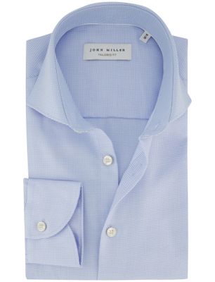 John Miller Tailored fit John Miller overhemd lichtblauw geruit