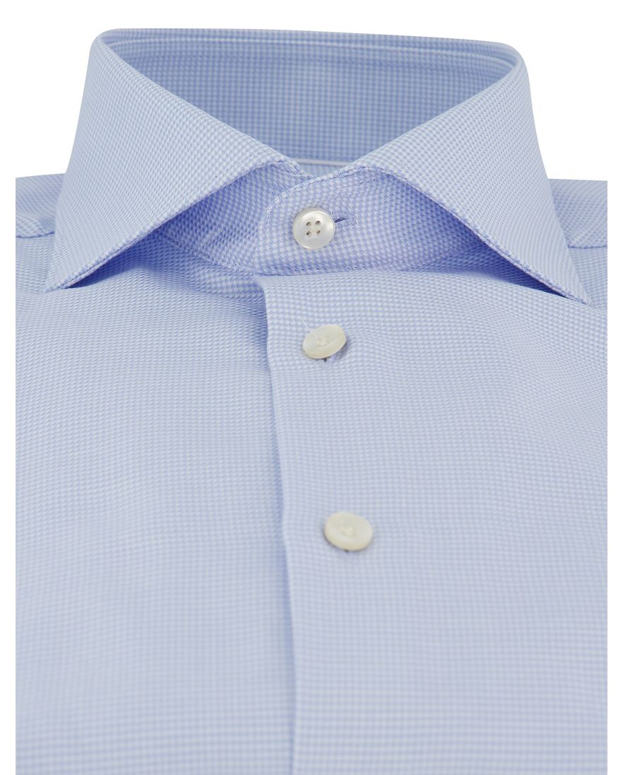 Tailored fit John Miller overhemd lichtblauw geruit