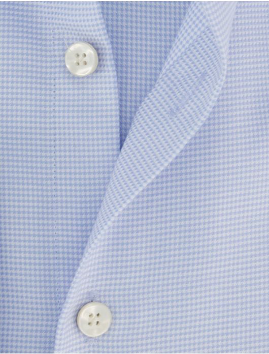 John Miller tailored fit overhemd lichtblauwe ruitjes