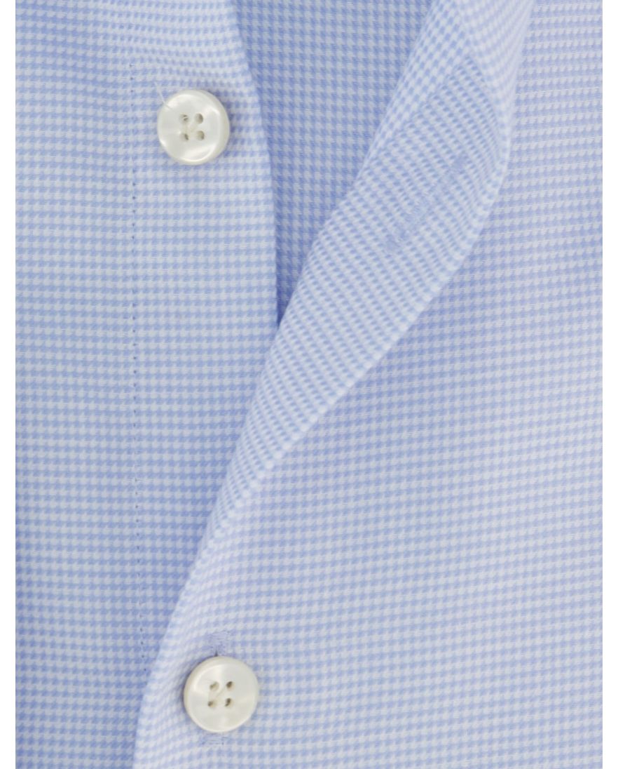 Tailored fit John Miller overhemd lichtblauw geruit