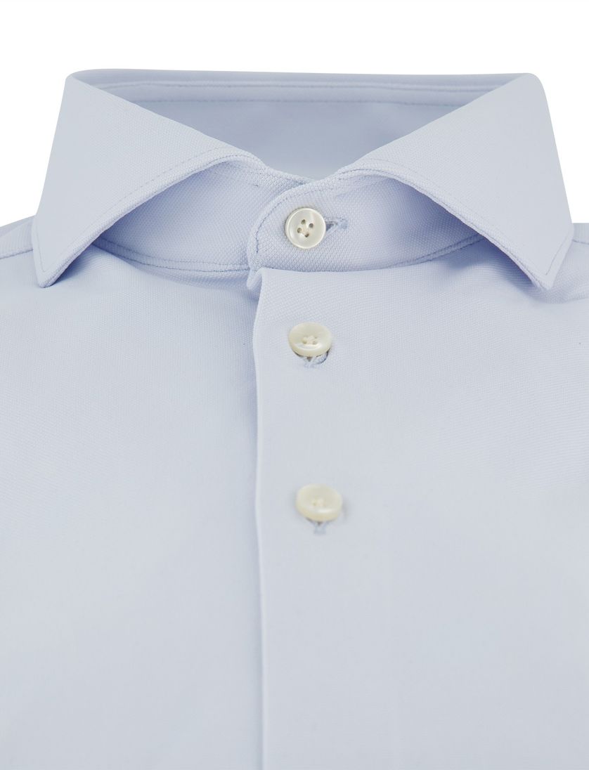 Slim fit overhemd wide collar John Miller mouwlengte 7 lichtblauw