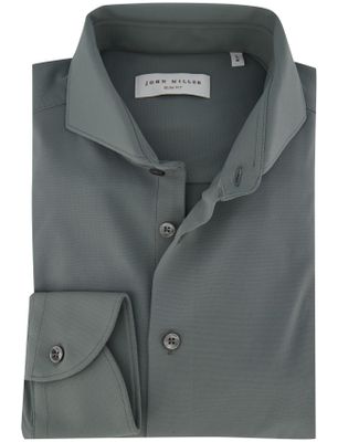 John Miller John Miller hyperstretch slim fit overhemd groen