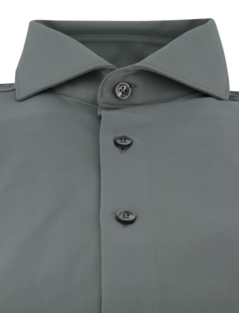 Overhemd groen John Miller hyperstretch mouwlengte 7 wide collar