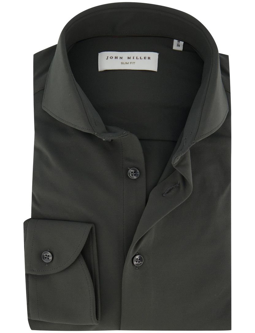 Overhemd donkergroen John Miller slim fit ml7