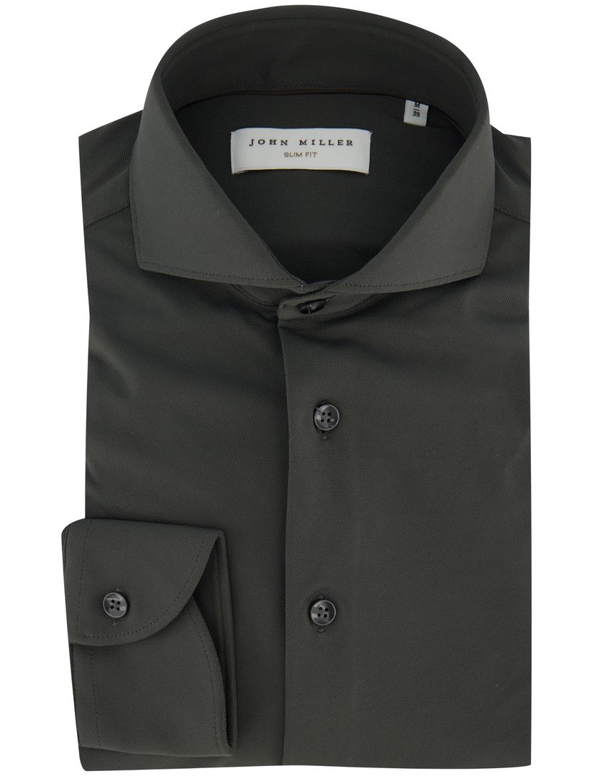 Overhemd donkergroen John Miller slim fit ml7