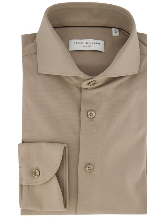John Miller slim fit ml 7 overhemd beige