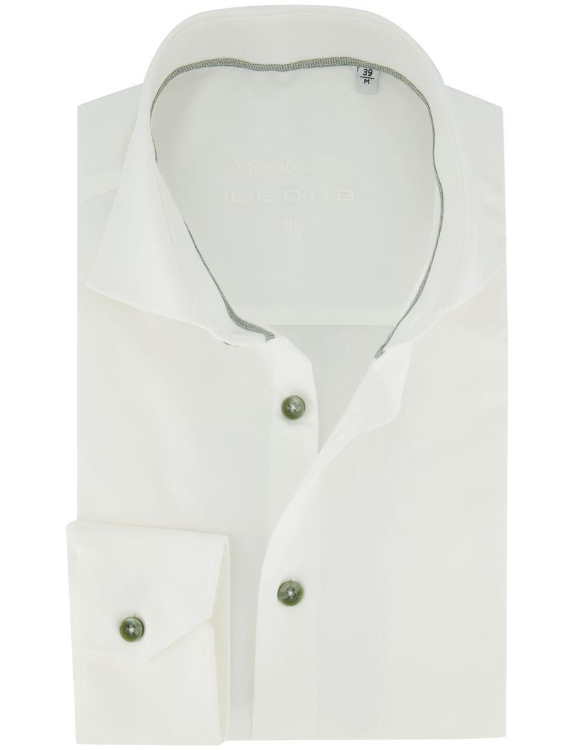 Witte overhemd Ledub Slim Fit effen