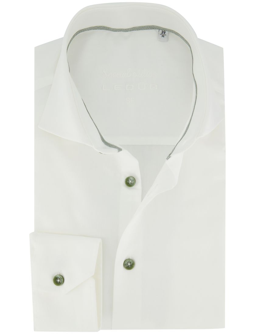 Witte overhemd Ledub Slim Fit effen
