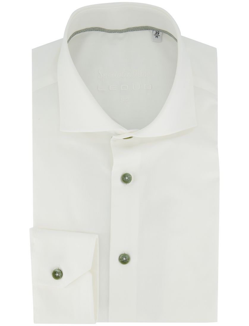 Witte overhemd Ledub Slim Fit effen
