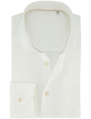 Ledub Overhemd Ledub Slim Fit wit effen katoen
