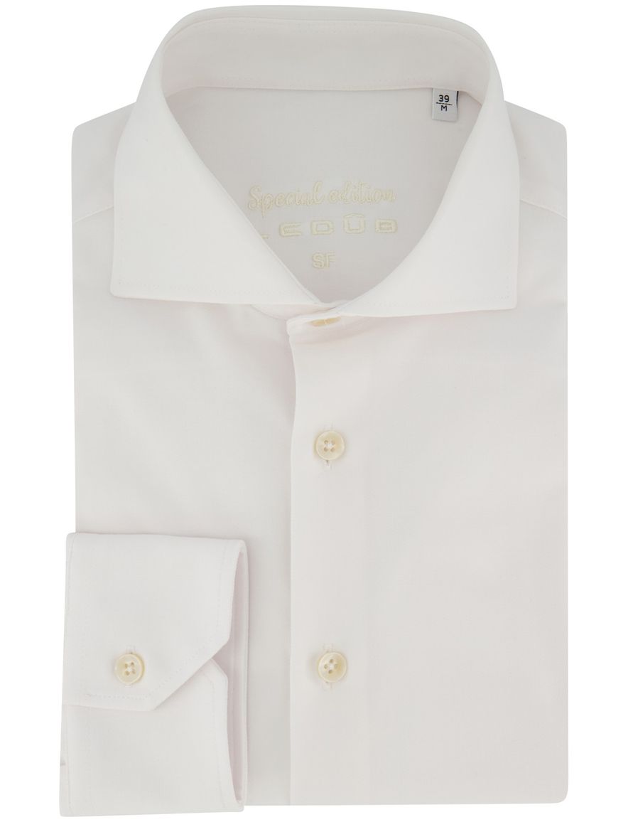 Wit slim fit overhemd Ledub tijdloos cutaway kraag