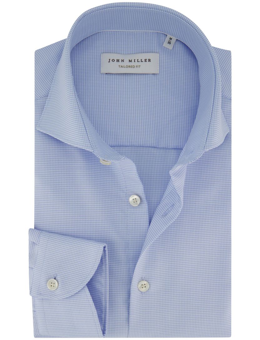 Overhemd John Miller Tailored Fit Lichtblauw geprint