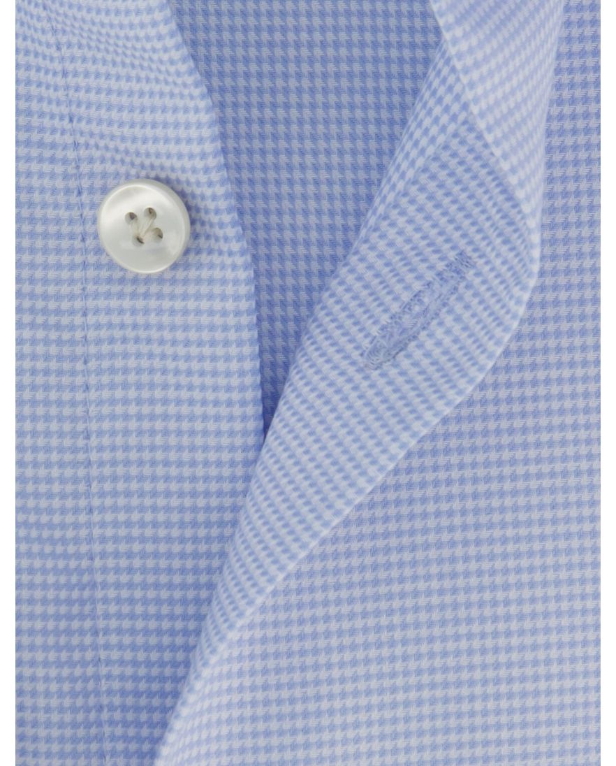 lichtblauw print overhemd John Miller tailored fit strijkvrij