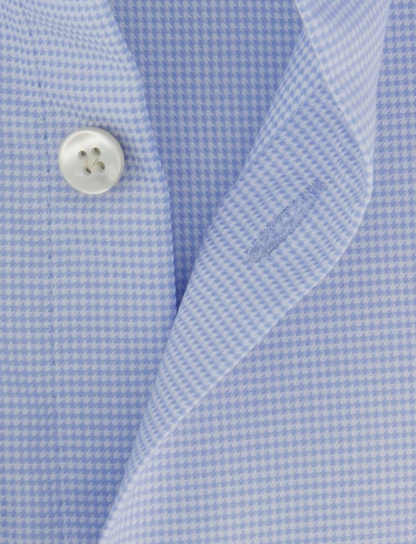 overhem lichtblauw John Miller tailored fit printje strijkvrij