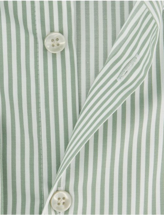 John Miller Tailored Fit overhemd groen gestreept