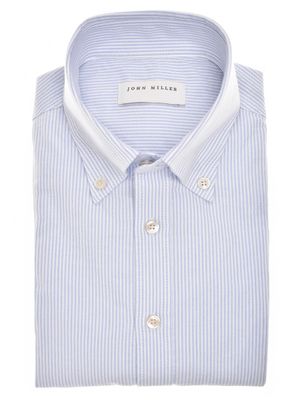 John Miller John Miller Tailored Fit overhemd lichtblauw gestreept