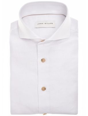 John Miller John Miller overhemd lichtblauw linnen Slim Fit