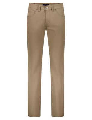 Gardeur Camel pantalon 5-pocket Gardeur Modern Fit zonder omslag