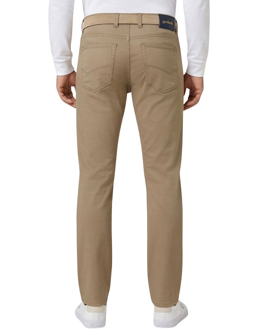 Camel pantalon 5-pocket Gardeur Modern Fit zonder omslag