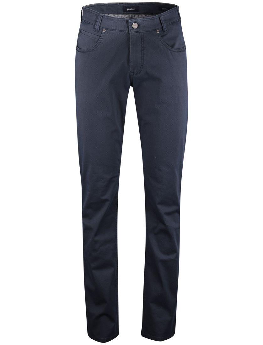 Gardeur pantalon flatfront donkerblauw katoen normale fit