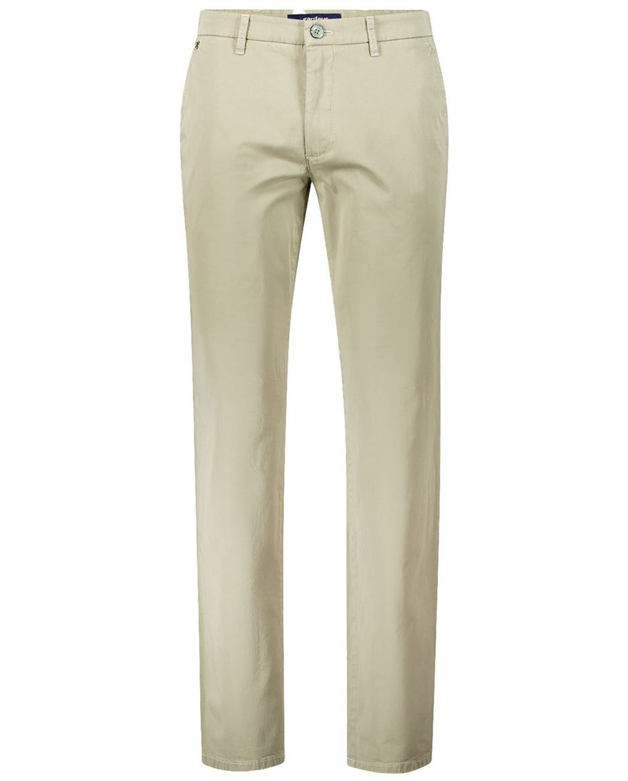 Gardeur pantalon khaki zonder omslag