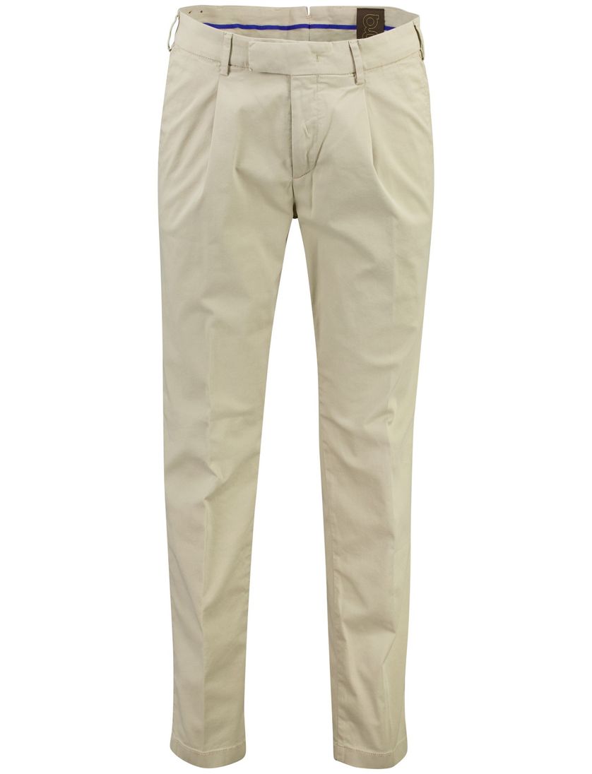 pantalon Gardeur Tolino beige normale fit zonder omslag